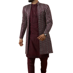 Stunning Red Chikankari Open Sherwani paired with Off-White Kurta Pajama for Men - Father Son Combo | Jaipurio